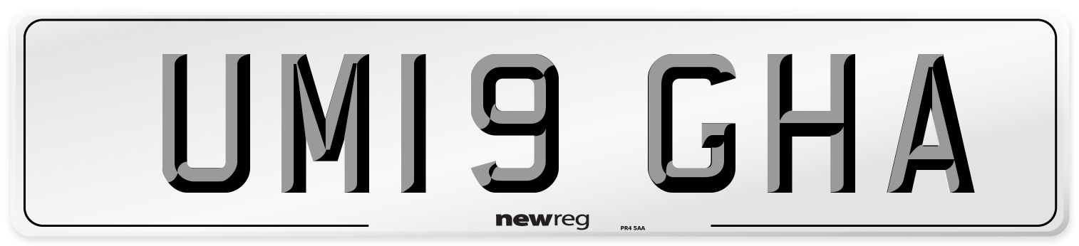 UM19 GHA Number Plate from New Reg
